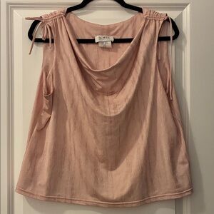 Soirée Collection Size 16 Sleeveless Cowl-Neck Shoulder-Tie Blouse - Pink